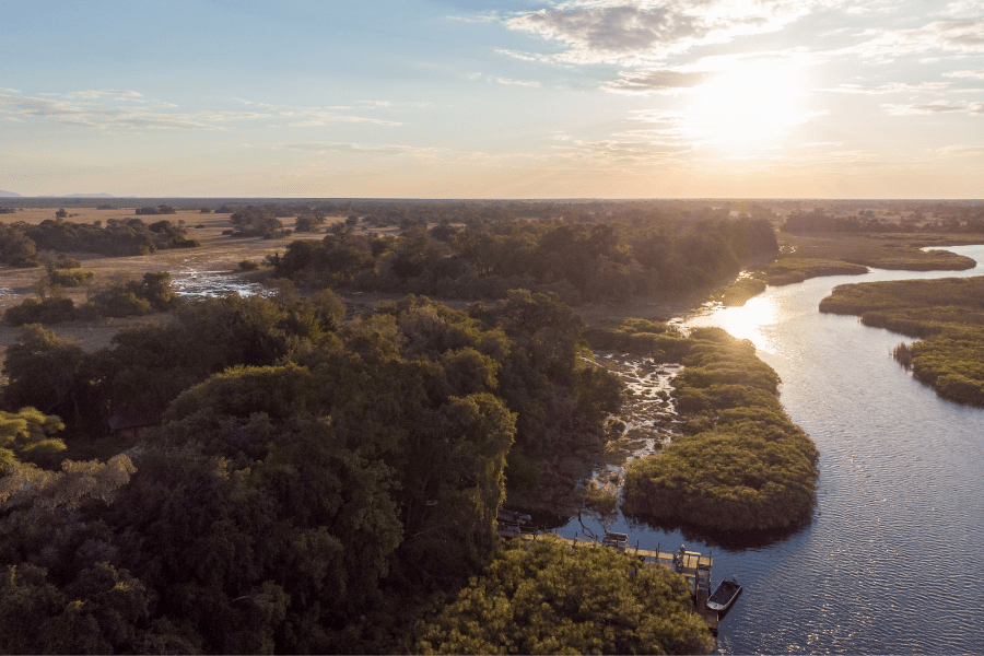 Permanent water at Nxamaseri Island Lodge in Okavango