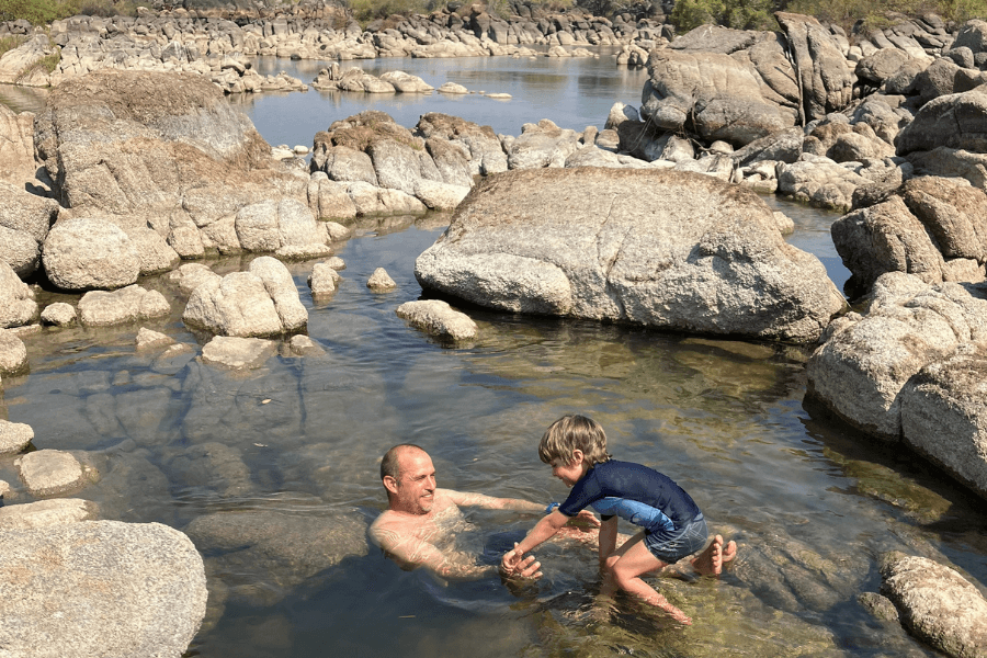 Walter and Kai bonding time in Kafue