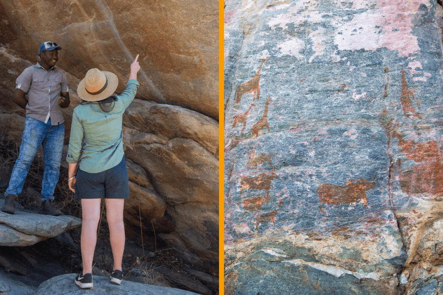 Rock paintings Tsodilo Hills.