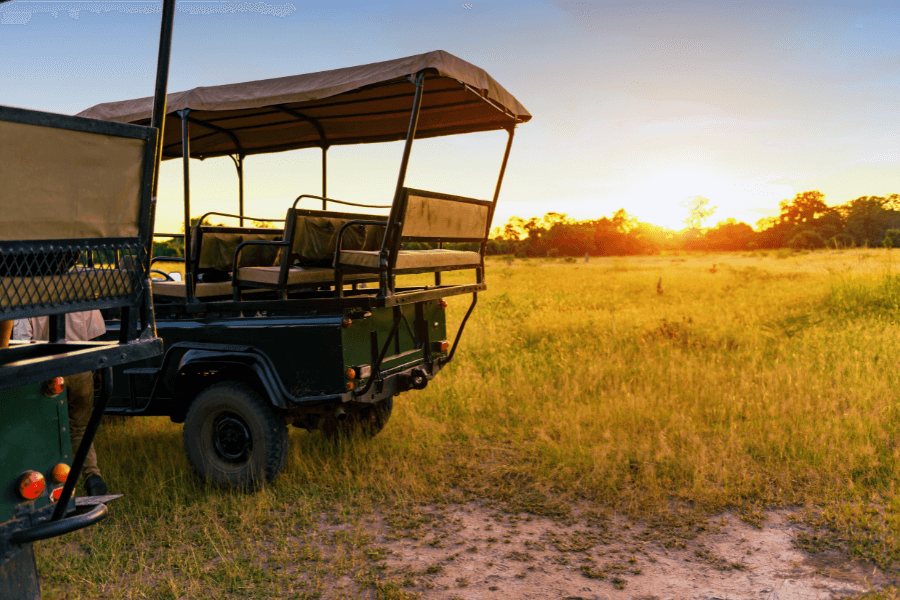 Game drive vehicle in South Africa