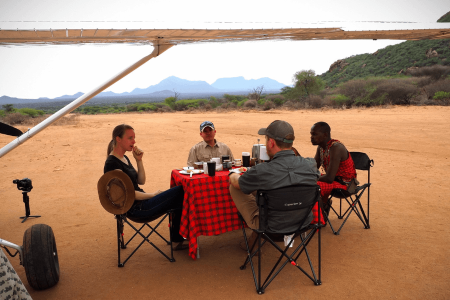 Coffee break on the airstrip