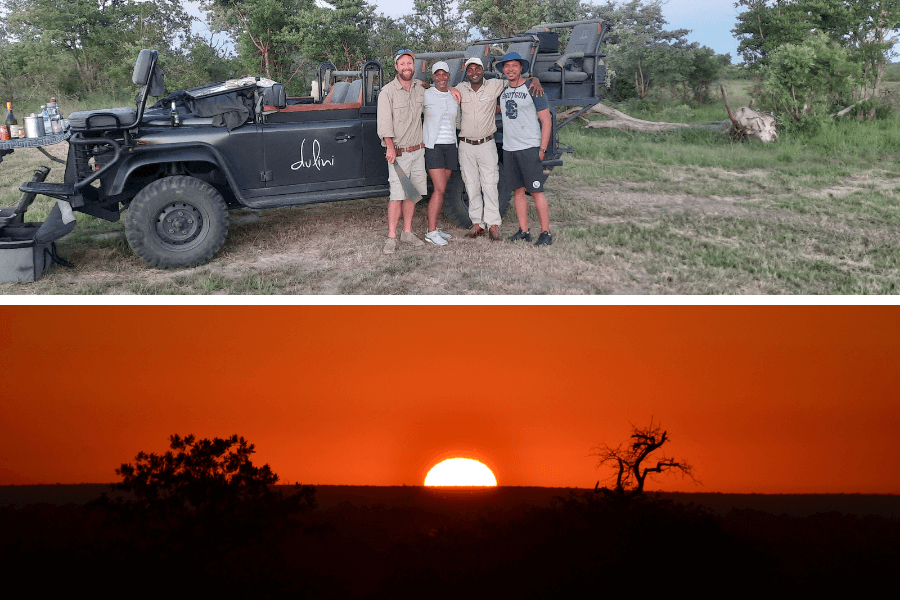 Sunset and sundiwners during a Kruger safari