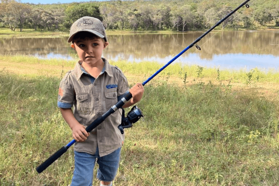Kids fishing in South Africa game reserves