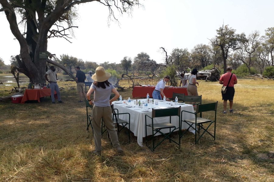 Bush lunch in Botswana Moremi