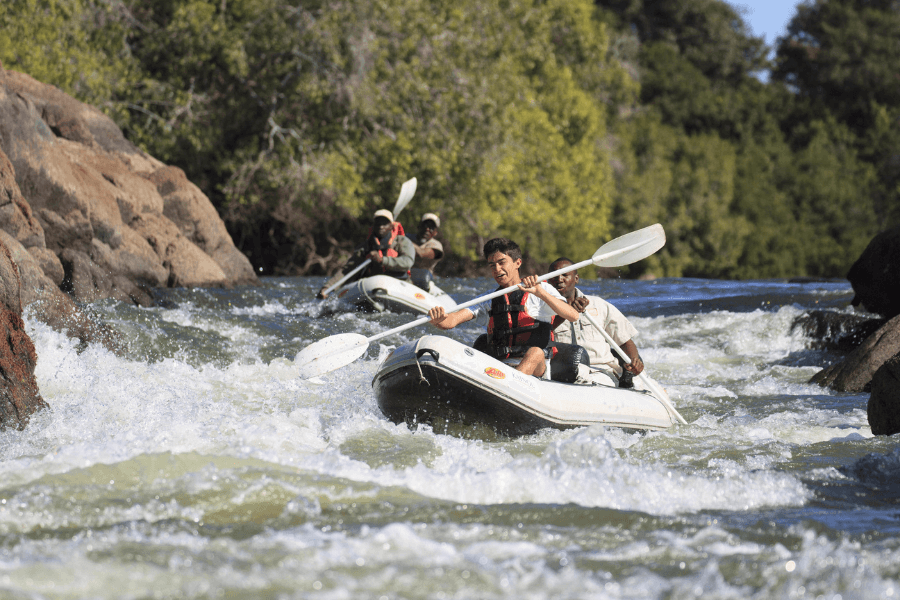 Canoeing down the Kafue River