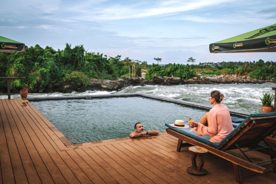Pool with a view of the Nile River