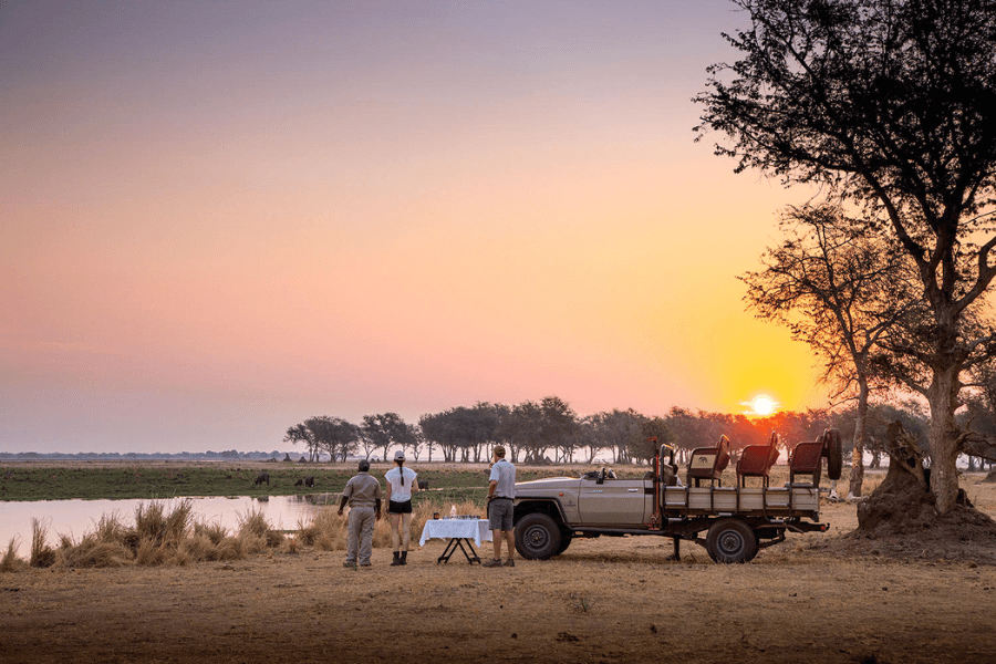 Sundowner along the Zambezi River