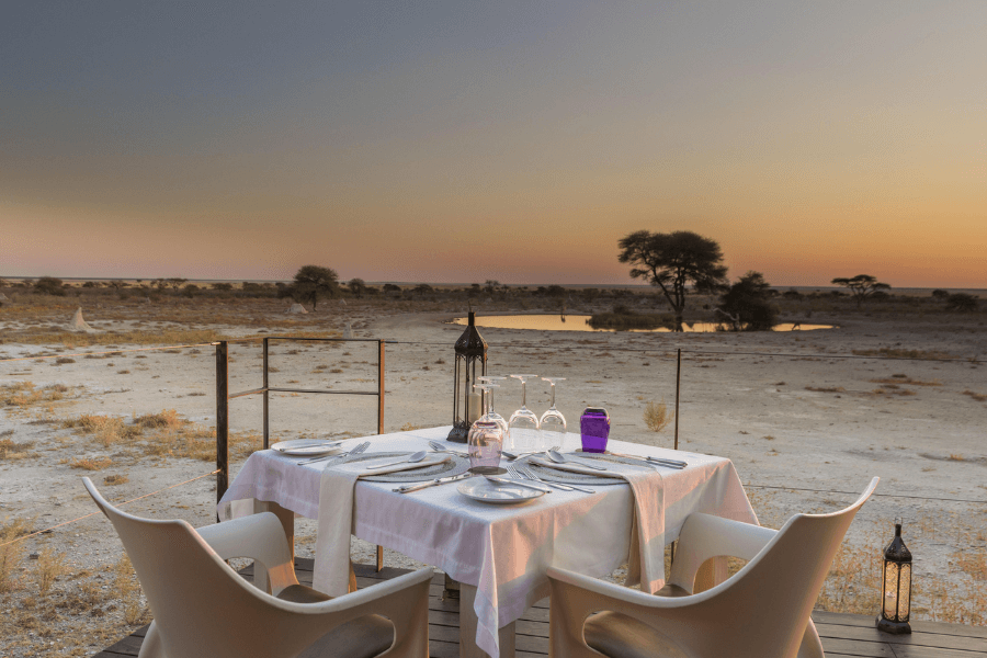 Dinner with Salt Pan view