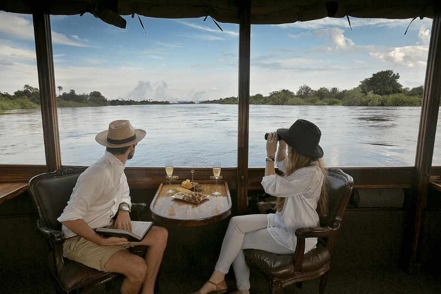Boat cruise Ra-ikane on the upper Zambezi River