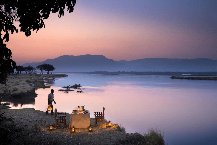 Private dinner with Zambezi River view
