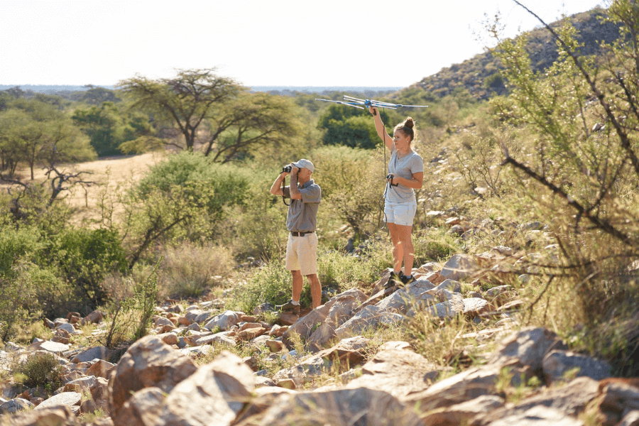 Tracking rhino in Tswalu