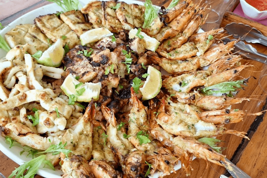 Mozambican delicious seafood platter