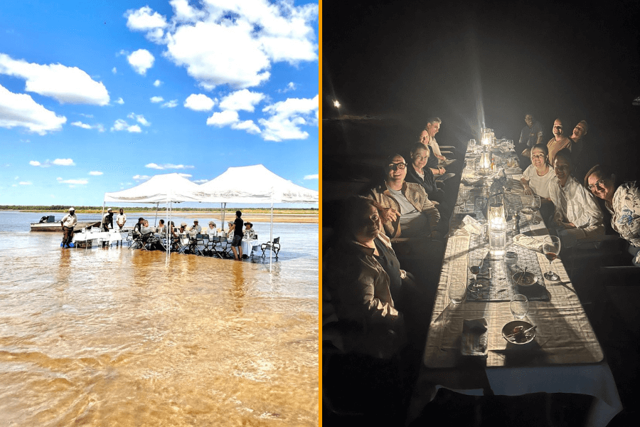Bush dinners and water lunches in Zambia