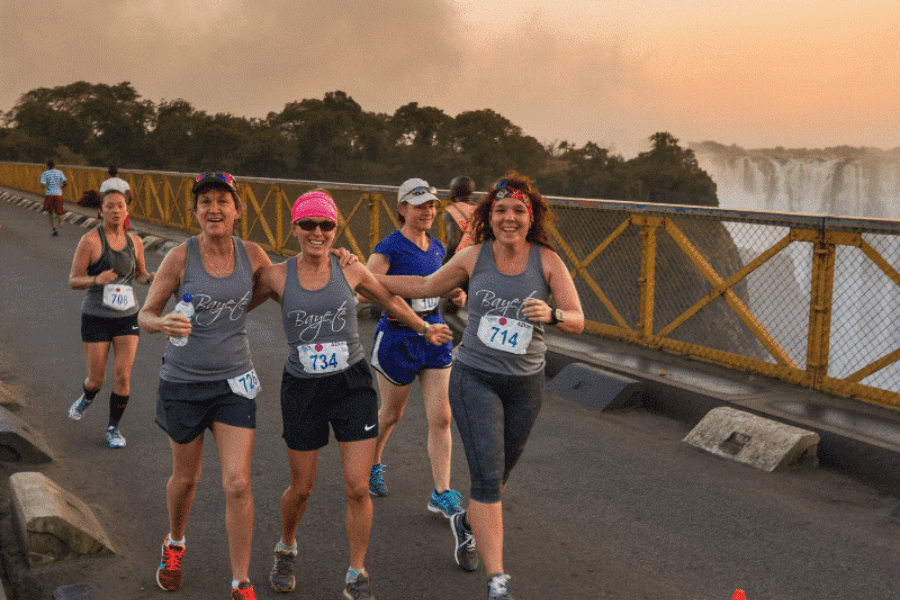 Victoria Falls marathon in Zimbabwe and Zambia