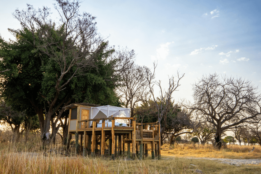 Raised wooden deck for your Botswana Safari Sleepouts