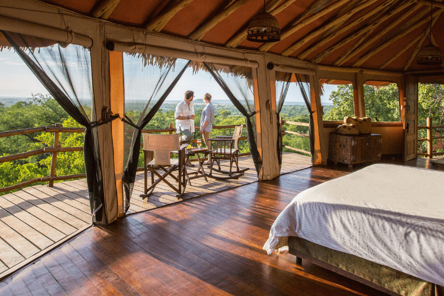Interior of treehouse suite in Tarangire